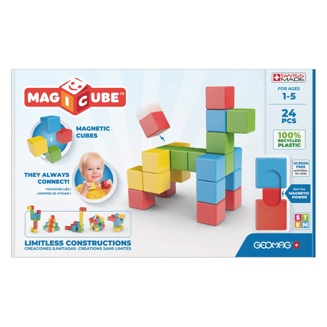 GeoMag Magicube Try-Me Recycled Building BLocks- 24 pcs Magnetic Blocks Geomag Magicube   