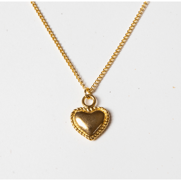 Kindred Objects- Vintage Heavy Gold Heart Charm Necklace Necklace Kindred Objects