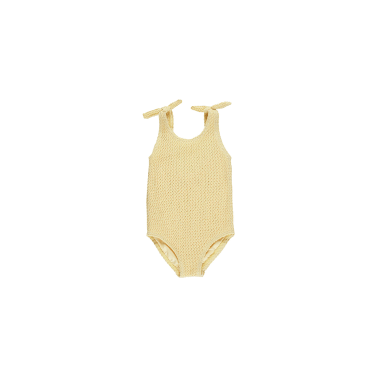 Rylee + Cru Millie One-Piece- Yellow Crochet Swimwear Rylee + Cru 3-6M