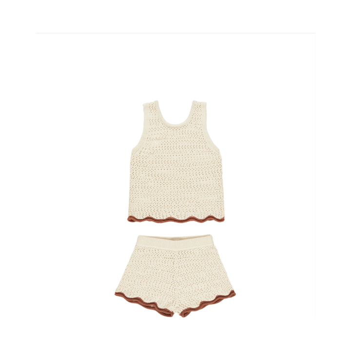 Rylee + Cru Crochet Tank Set- Natural childrens clothing Rylee + Cru 2-3Y