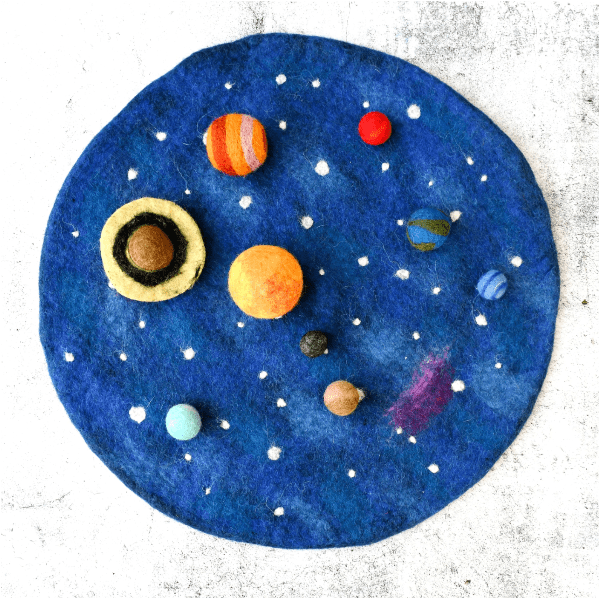 Tara Treasures Solar System Outer Space Plat Mat With Felt Planets Felt Toy Tara Treasures