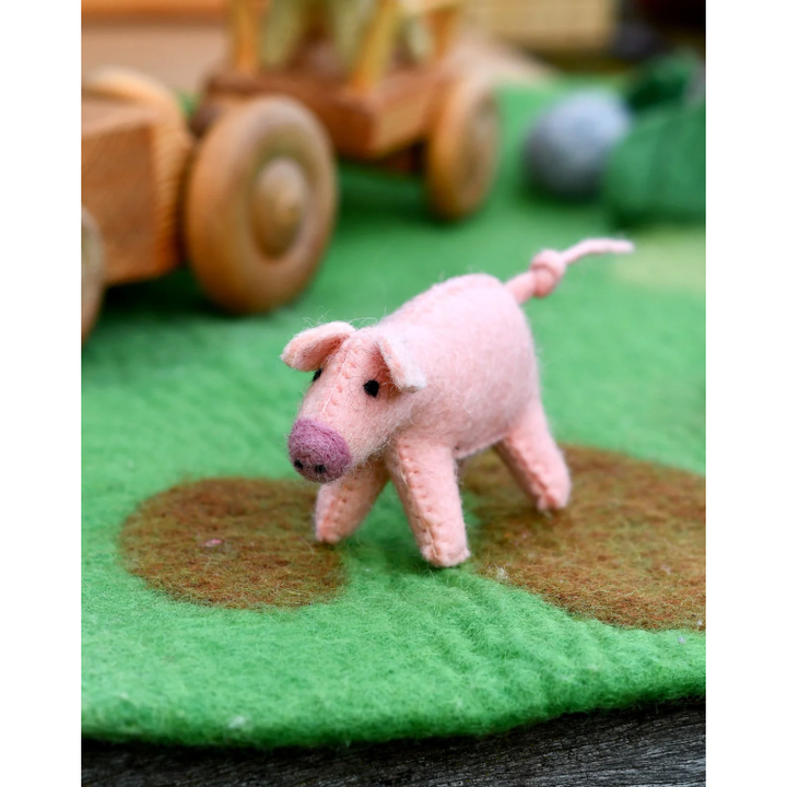 Tara Treasures Felt Pig Farm Animal Toy Felt Toy Tara Treasures