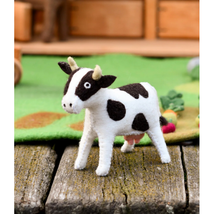 Tara Treasures Felt Cow Farm Animal Toy Felt Toy Tara Treasures