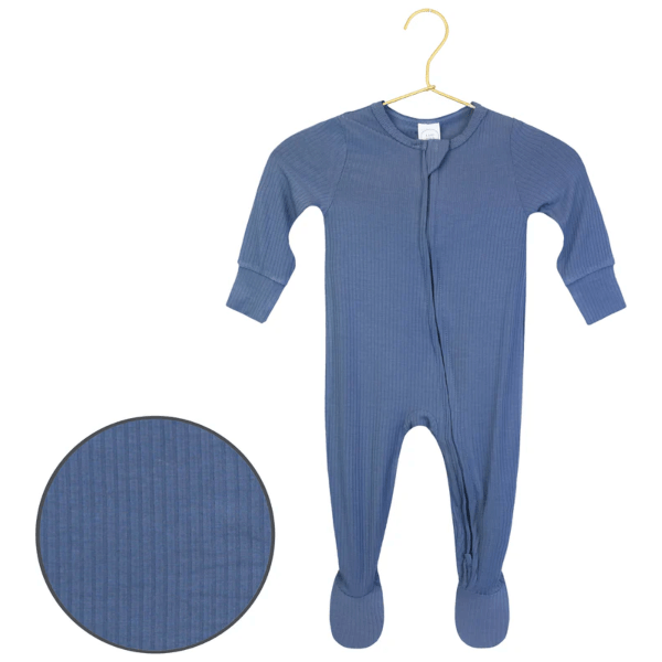 Lou Lou & Company Zippered Footie- Harrison Ribbed Footie Lou Lou & Company