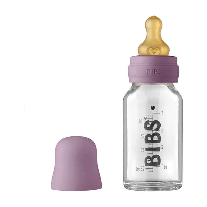 BIBS Baby 110ml Glass Bottle Set Bottles & Sippies BIBS USA Mauve  