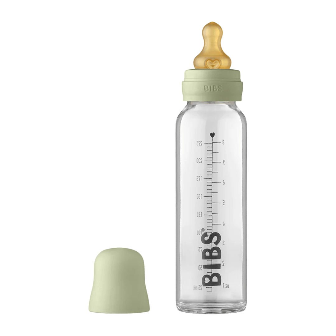 BIBS Baby 225ml Glass Bottle Set Bottles & Sippies BIBS USA Sage  