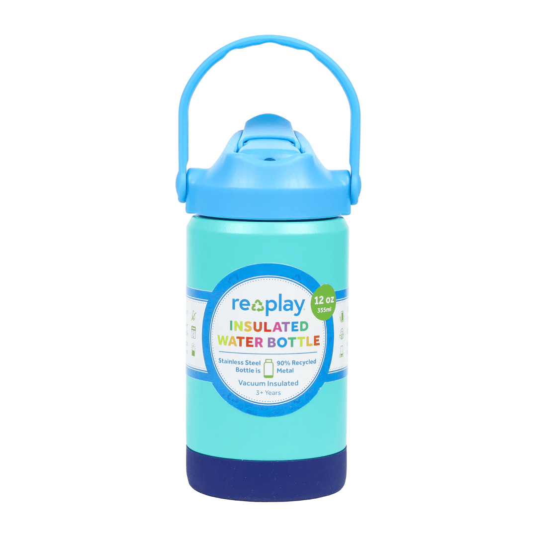 Re-Play 12 oz Insulated Recycled Stainless Steel Water Bottle Water Bottle Re-Play True Blue  