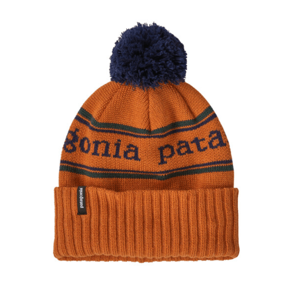 Fall 2024 Patagonia Kid's Powder Town Beanie Baby & Toddler Hats Patagonia Park Stripe: Redtail Rust  