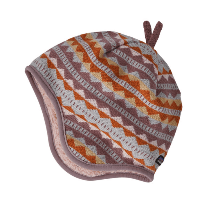 Fall 2024 Patagonia Baby Reversible Beanie Baby & Toddler Hats Patagonia Diamond Stripe: Stormy Mauve 3 Months 