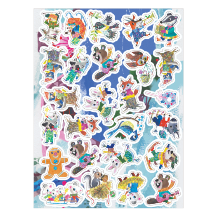 eeBoo Holiday In The Woods Shiny Stickers Stickers eeBoo   