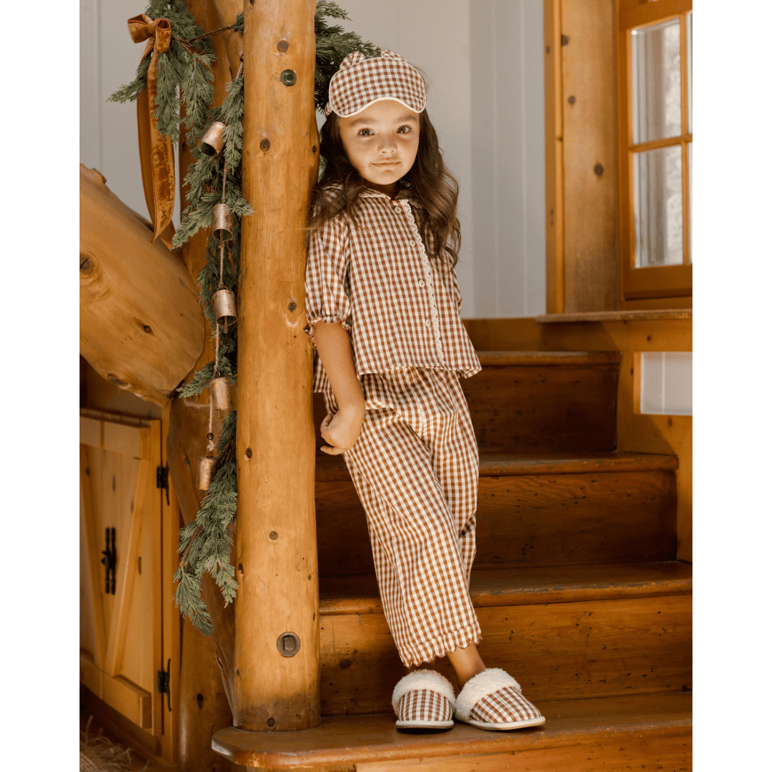 Rylee + Cru Long Sleeve Pajamas- Brick Gingham Pajamas Rylee + Cru   