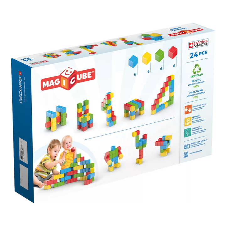 GeoMag Magicube Try-Me Recycled Building BLocks- 24 pcs Magnetic Blocks Geomag Magicube   