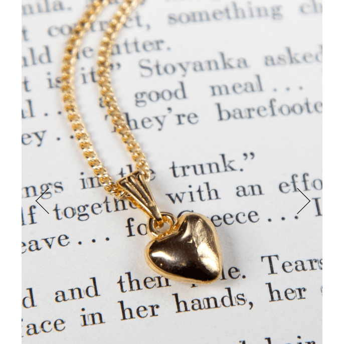 Kindred Objects- Vintage Gold Mini Puff Heart Necklace Necklace Kindred Objects