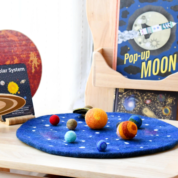 Tara Treasures Solar System Outer Space Plat Mat With Felt Planets Felt Toy Tara Treasures