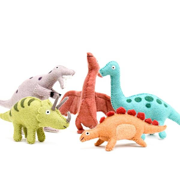 Tara Treasures Felt Triceratops Dinosaur Toy Felt Toy Tara Treasures