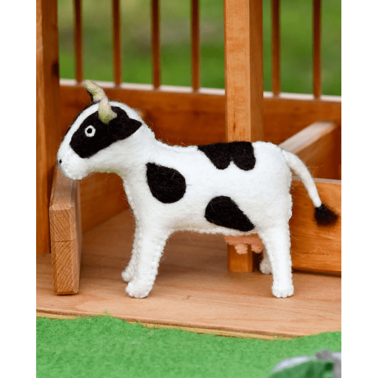 Tara Treasures Felt Cow Farm Animal Toy Felt Toy Tara Treasures