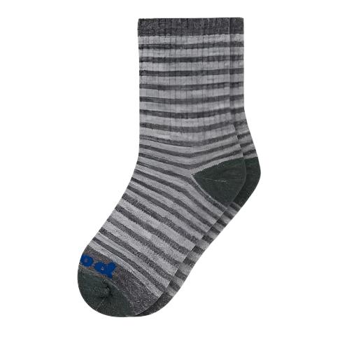 Pacas Kids' Crew Socks - Charcoal/ Gray Stripes Socks Pacas Size 8C-13C  