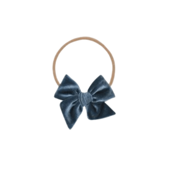 Lou Lou & Company Steele Blue Large Bow Nylon Headband Headband Lou Lou & Company Steel Blue  