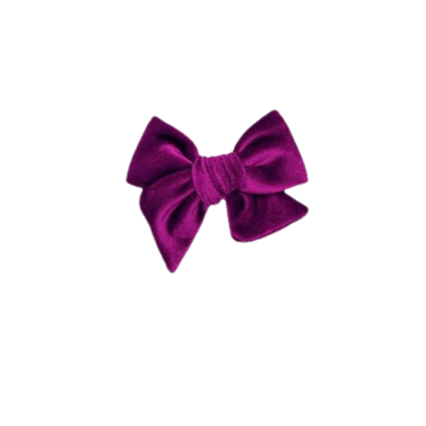 Lou Lou & Company Velvet Bow Clip- Single Small Hair clip Lou Lou & Company Magenta  