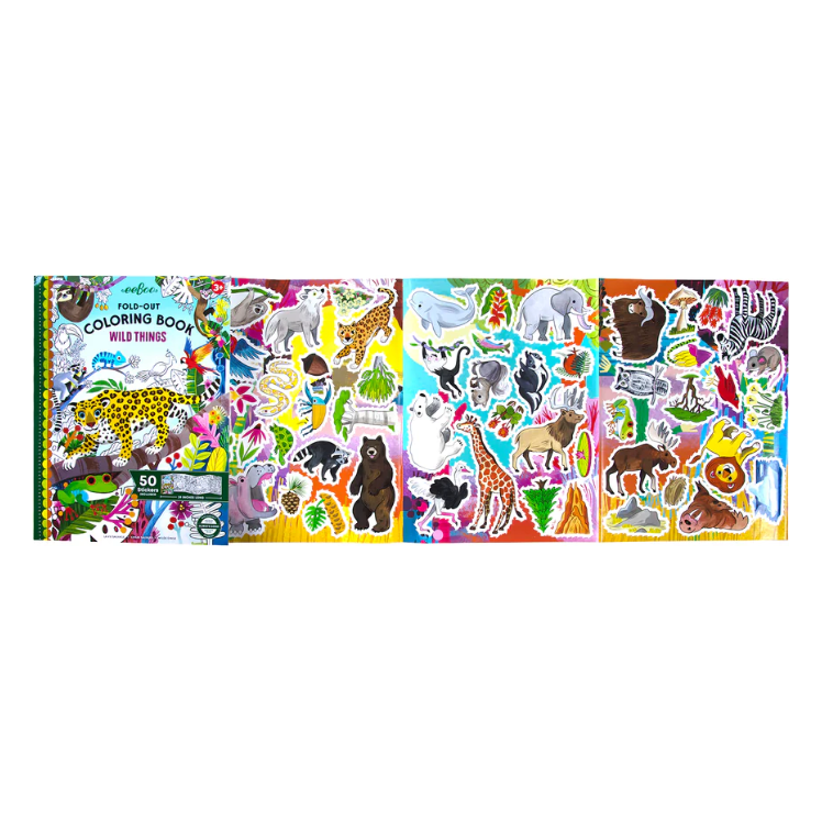 eeBoo Fold-Out Coloring Book - Wild Things Coloring Book eeBoo   