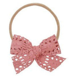 Lou Lou & Company Vintage Bow Nylon Headband Headband Lou Lou & Company Berry Crochet  