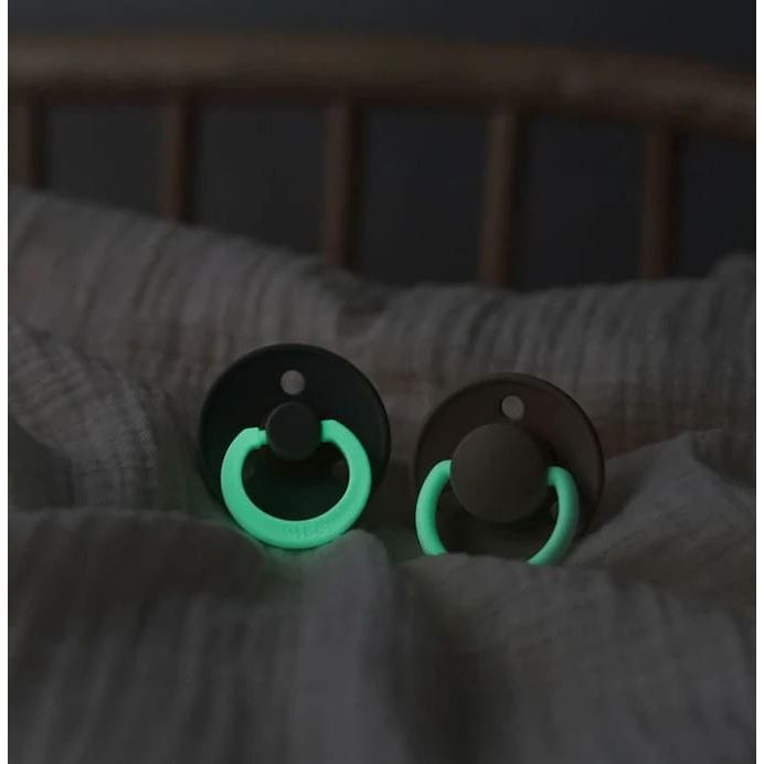 BIBS USA- GLOW in the Dark Pacifier 2 Pack - Blush/Vanilla Pacifiers and Teething BIBS USA   