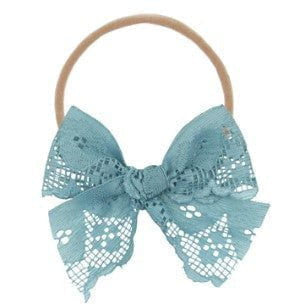 Lou Lou & Company Vintage Bow Nylon Headband Headband Lou Lou & Company Ocean Lace  