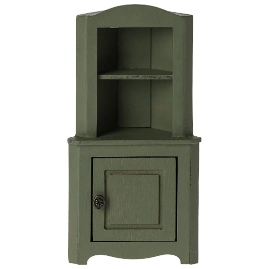 Maileg Corner Cabinet, Mouse - Dark Green Dollhouses and Access. Maileg   