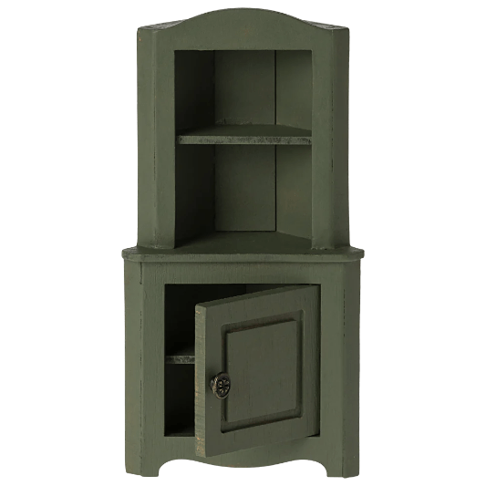 Maileg Corner Cabinet, Mouse - Dark Green Dollhouses and Access. Maileg   