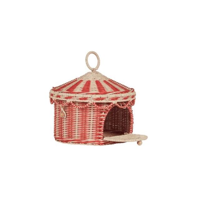 Olli Circus Tent Basket - Red & Straw Baskets Olliella   