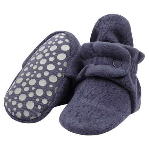 Zutano Cozie Fleece Baby Bootie Footwear Zutano Denim Navy 12 Months 