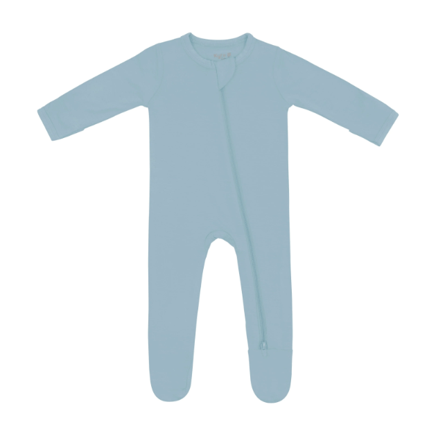 Kyte Baby Zippered Footie Spring 2024 Footie Kyte Baby Preemie Dusty Blue 