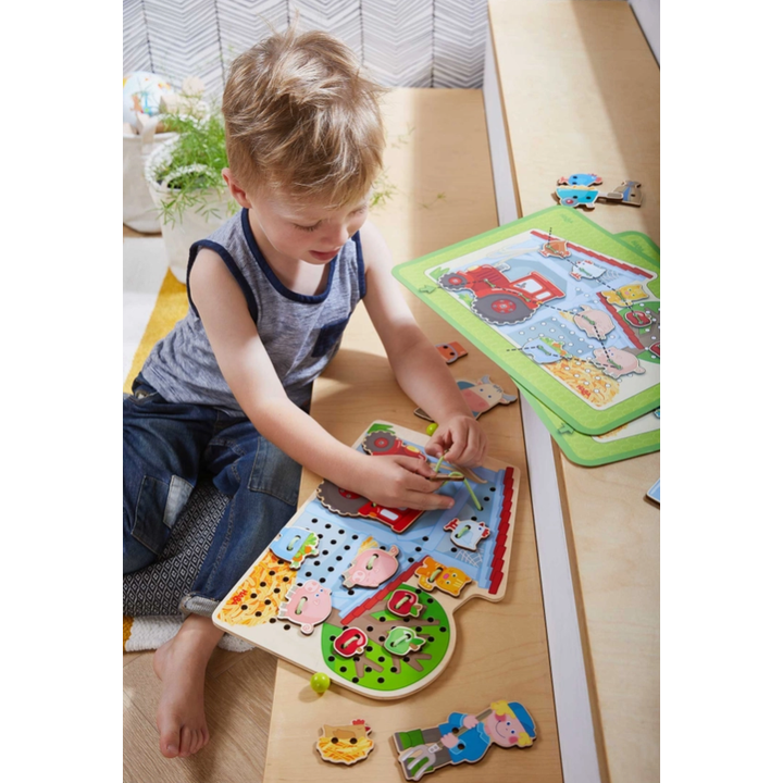 Haba Farm Threading Game Toddler And Pretend Play Haba   