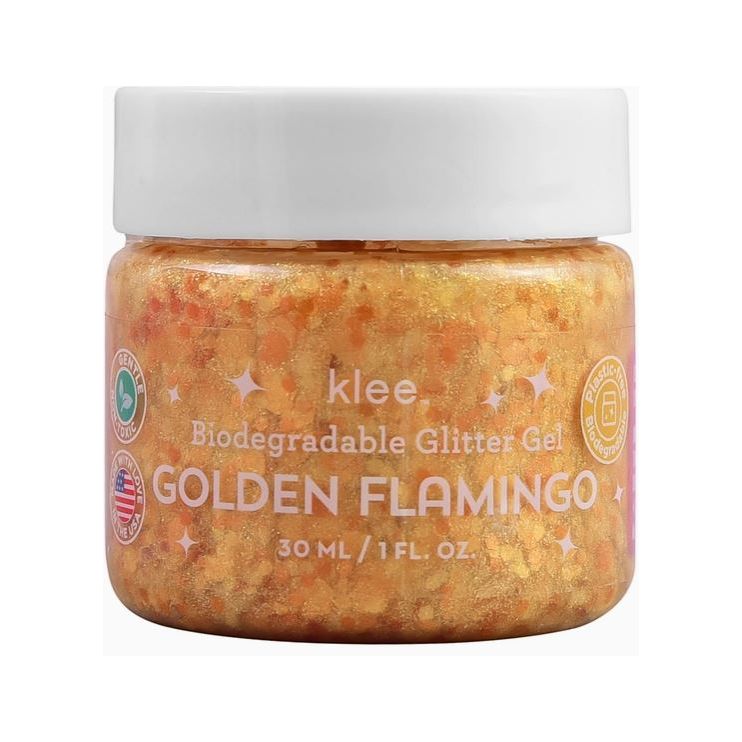 Klee Naturals Biodegradable Glitter Gel- Golden Flamingo Natural Toiletries Klee Naturals   