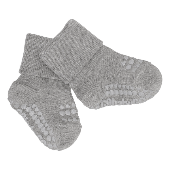 GoBabyGo Non-Slip Socks Bamboo Fiber - Grey Melange Socks GoBabyGo   