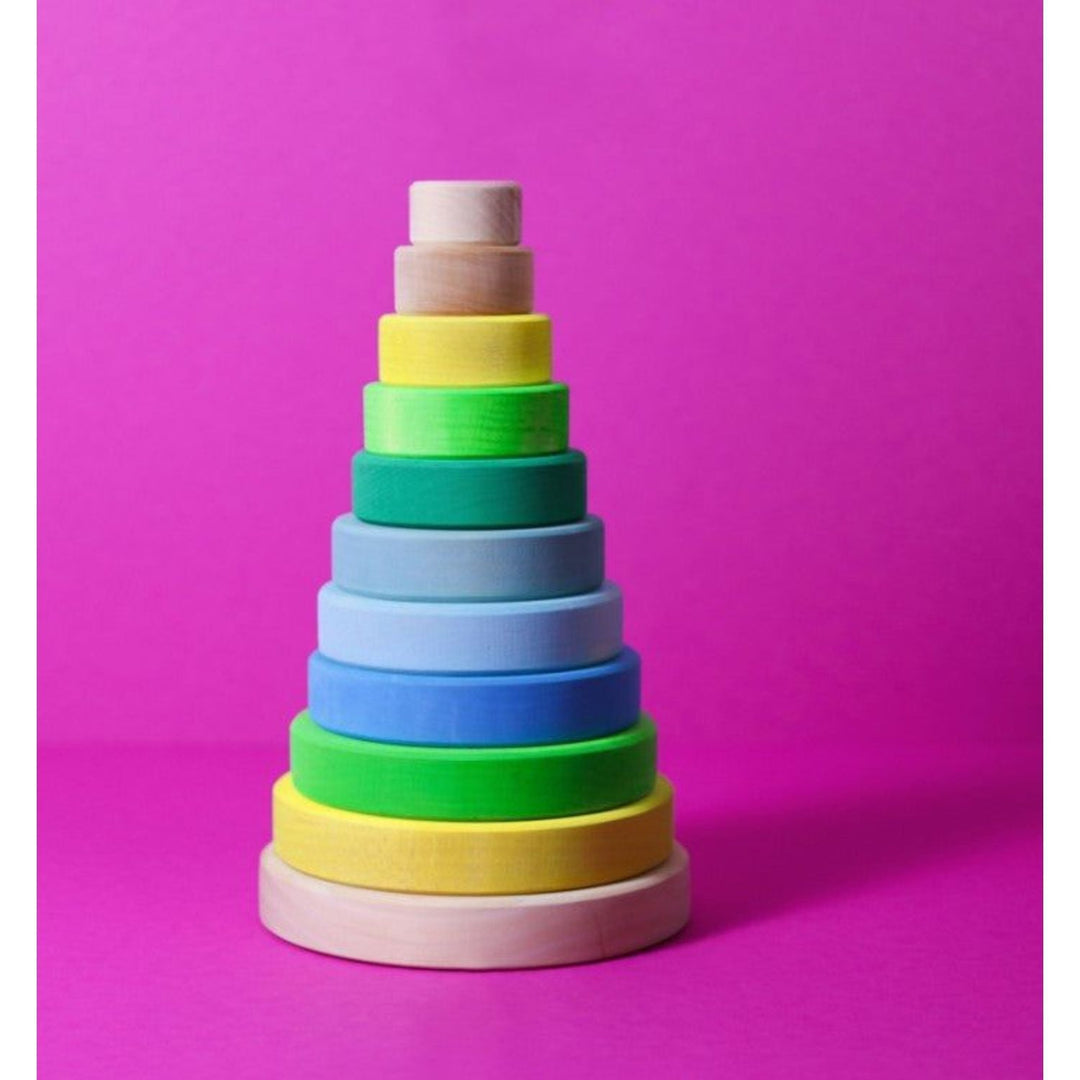 Grimm's Conical Tower Neon Green Sorting & Stacking Toys Grimm's   