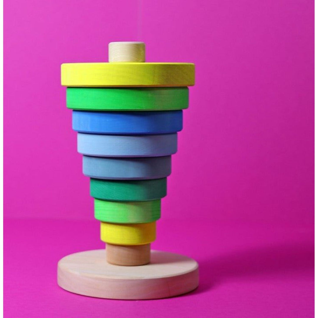 Grimm's Conical Tower Neon Green Sorting & Stacking Toys Grimm's   