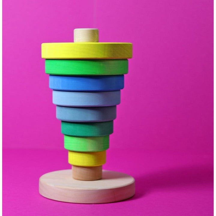 Grimm's Conical Tower Neon Green Sorting & Stacking Toys Grimm's   