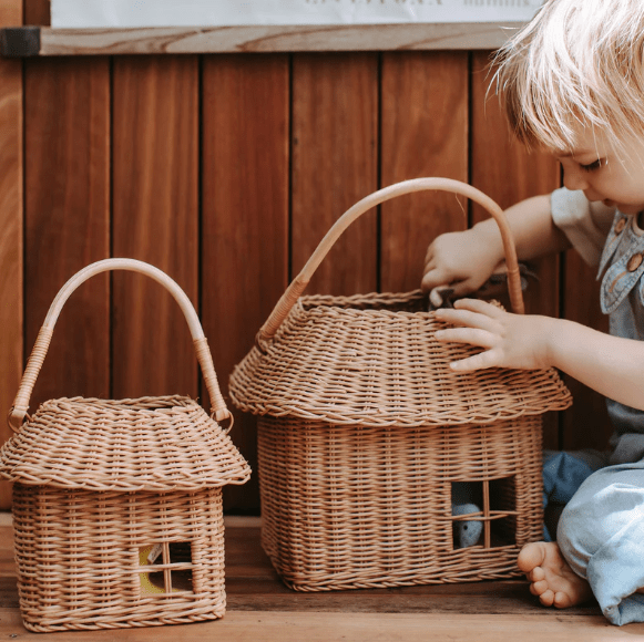 Olli Ella Rattan Hutch Basket- Large Baskets Olliella   