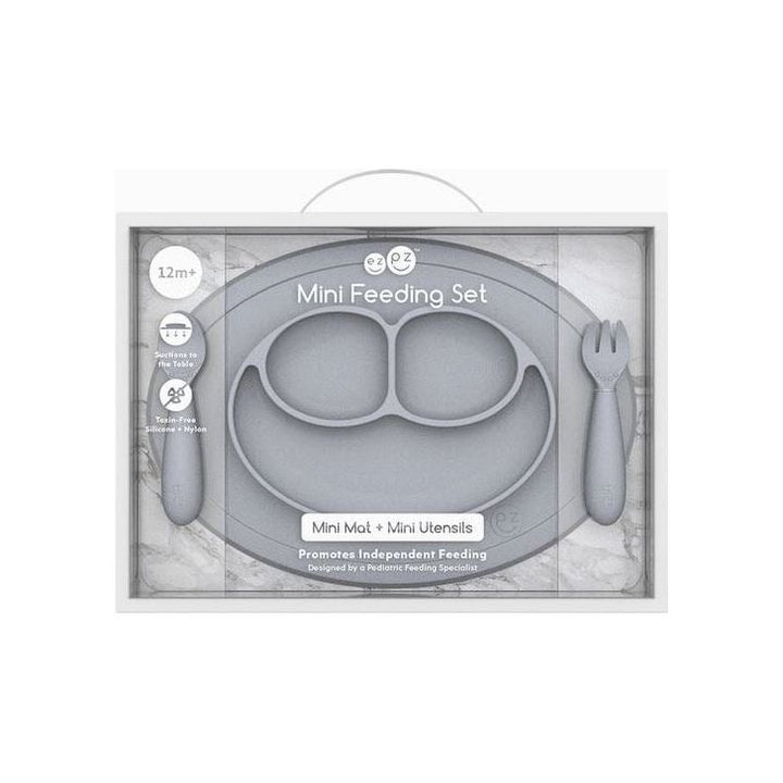 EZPZ Mini Feeding Set Plates & Bowls EzPz Pewter  