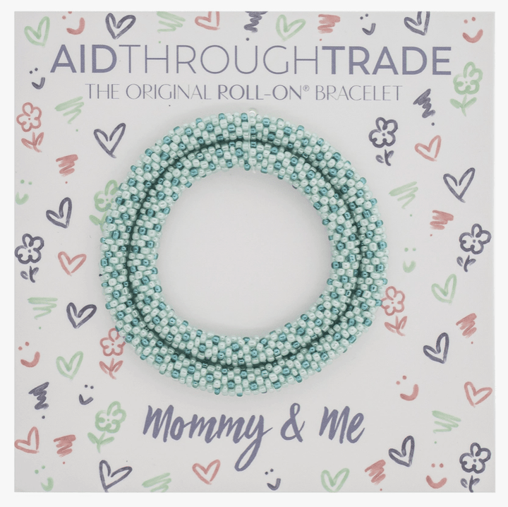 Aid through Trade - Mommy & Me Bracelets -Set of 2 Accessory Aid Through Trade Mint Chip  