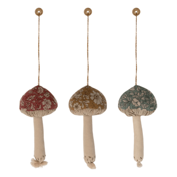 Maileg Mushroom Ornament, Blossom 3 assorted Ornaments Maileg   