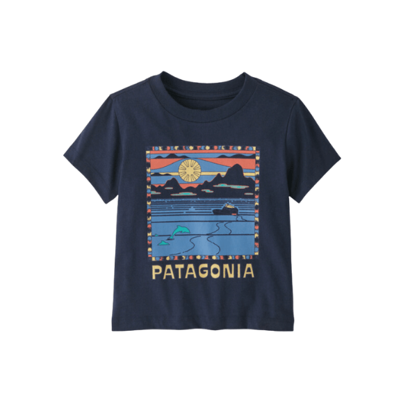 Patagonia Spring 2024- Baby Graphic T-Shirt Tops & Bottoms Patagonia Summit Swell: New Navy 4T 