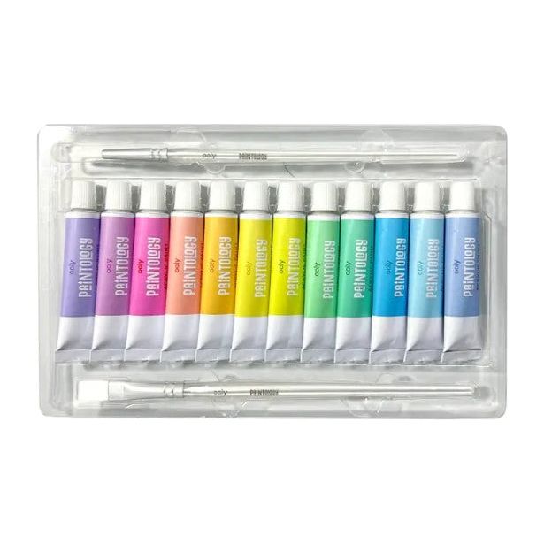 Ooly Paintology Acrylic Paints + 2 Brushes - Pastel Colors Paint Ooly   