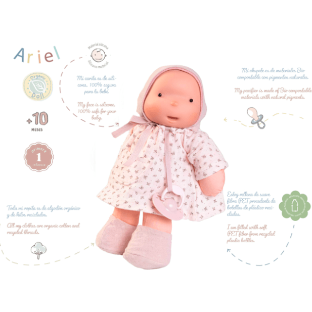 Antonio Juan Organic Doll - Ariel Pink Dolls Antonio Juan Muñecas Dolls   