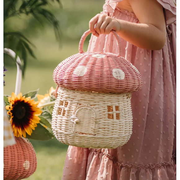 Olli Ella Rattan Mushroom Basket- Musk Baskets Olliella   