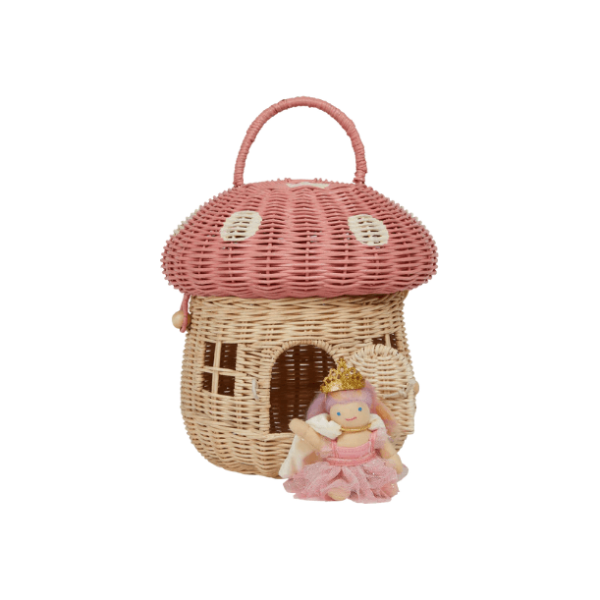 Olli Ella Rattan Mushroom Basket- Musk Baskets Olliella   