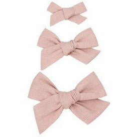 Lou Lou & Company Linen Bow Clip- Single Medium Headband Lou Lou & Company Rose  