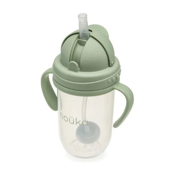 Noüka Non-Spill Weighted Straw Cup 9 oz Mealtime Noüka Moss  