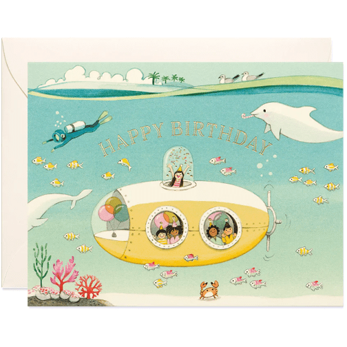 Baby & Birthday Greeting Cards -Joojoo Paper Greeting cards The Natural Baby Company Submarine Birthday Greeting Card  